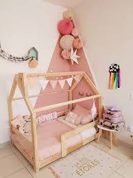 lit cabane au sol avec barriere vilo 90x190 kid beds house beds for kids toddler house bed