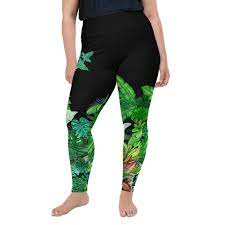 Plus Size Swim Leggings Hawaiian Jungle Swim Leggings Plus Size Swim Plus Size Activewear