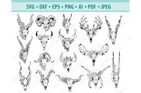 Download Animals Skull With Flowers Svg File Cow Skull Png Dxf Eps 1216479 Cut Files Design Bundles