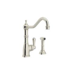 Rohl Perrin And Rowe Single Handle Standard Kitchen Faucet With Side Sprayer In Polished Nickel U 4746pn 2 The Home Depot Kitchen Faucet Single Handle Kitchen Faucet Polished Nickel