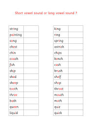 What is the difference between short and long vowels? Short Vowel Sound Or Long Vowel Sound Worksheet
