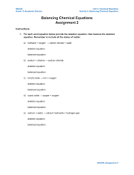 Chemistry is about chemical reactions. Snc2d Unit 3 Chemical Reactions Grade 10 Academic Science