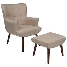 amazon com flash furniture bayton upholstered wingback chair with ottoman in blue fabric kitchen fabric accent chair chair and ottoman set leather wing chair