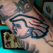 Cool design of philadelphia eagles, located at back leg, large size tattoo. This Is Not Fake News Someone Has A Trump Philadelphia Eagles Tattoo Tattoodo
