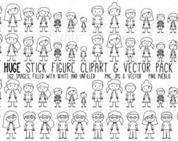 Stick Figures Photoshop Brushes Stick People Family And Pets Etsy Stick Figures Clip Art Stick