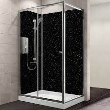 If you're looking for shower wall panels that will stand out, why not check out our platinum white sparkle or black sparkle splash panels. Mb Maxi 900mm Wide Sparkle Black Bathroom Shower Panel Mb Diy