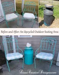 Before And After An Upcycled Outdoor Seating Area With Vintage Charm Outdoor Seating Areas Seating Area Outdoor Seating