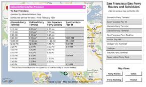 Sf Bay Area Ferry Routes Schedules And Walkshed Map Trillium Route Sausalito Ferry Ferry