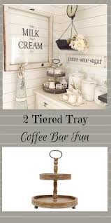 Create The Look Round Wood 2 Tier Tray 3r Studios Wood Woodwork Afflink Coffee Coffeebar Coffeelovers Rustic Rus Rustic Decor Decor Wood Table Diy