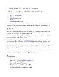 Creating a resume (cv) is an important step towards finding a job in australia, especially as the australian format might be a bit different then the differences between the european cv and the australian resume. Working Holiday 417 Visa Australia