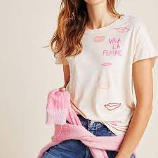 Anthropologie Tops Anthropologie Viva La Femme Lips Graphic Tee Poshmark