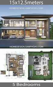 Home Design Plans 15x12 5m With 5 Bedrooms House Description 2 Storey Single Detached House 37 Model House Plan Architectural House Plans 2 Storey House Design