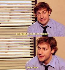 Jim Realizing He S Really Planning To Do It That Night At Toby S Going Away Party He Plans To Finally The Office Jim The Office Show Office Jokes