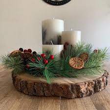 Yule Log Centerpiece Christmas Centerpieces Diy Christmas Decorations Centerpiece Christmas Crafts Decorations