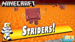 Striders And They Re In The Minecraft Nether The New Strider Mob Striders Minecraft Crafting Recipes