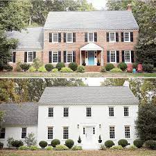 You won't even recognize the finished look after this brick house exterior makeover. Painted Brick How To Easily Change It Back After Painting It Laurel Home