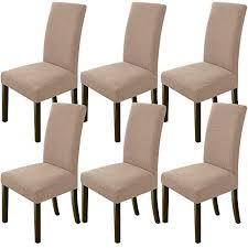 Dining room chair covers slipcovers set of 6, searchi spandex fabric fit stretch removable washable short parsons kitchen chair covers protector for dining room, hotel, ceremony (gray, 6 per set) searchi $28.04 $ 28. Buy Goodtou Dining Room Chair Covers Parsons Chair Slipcover Stretch Dining Chair Covers Slipcovers Khaki 6 Pack Online In India B0821fft6d