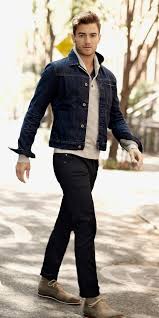 Denim Jacket Banana Republic Sweater Outfits Men Mens Clothing Styles Mens Outfits