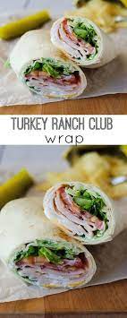 Turkey Ranch Club Wraps Easy Lunch Recipes Lunch Recipes Food