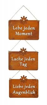 Wandbilder können als kunstdruck, als gemalte bilder, als wandbilder xxl oder auch als. 3er Set Wandbilder Spruche 25x19cm Schilder Garten Deko Turschild Edelrost Braun Levandeo