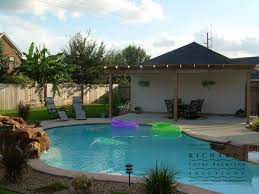 Richards Custom Concrete Swimming Pool With Covered Patio In Katy Swimming Pools Concrete Swimming Pool Pool