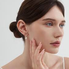 4-leaf Clover with Natural Pearl Dangle Drop Earrings, Sterling Silver  Plant Flower Stud Earring, Gold Bride Wedding Jewellery, Gift for Her