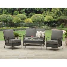 Better Homes And Gardens Fairwater 4 Piece Conversation Set Patio Furniture Conversation Sets Patio Furniture Sets Outdoor Conversation Sets
