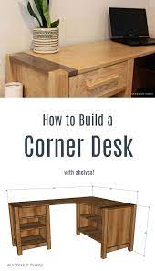How To Build A Diy L Shaped Desk With Shelves Diy Corner Desk Desk Shelves Diy Desk Plans