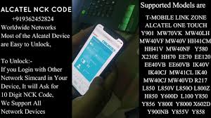 How to unlock your alcatel linkzone mw40v router? Nck Code Alcatel 11 2021
