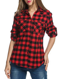Black And Gold Flannel Shirt Women S Women S Clothing Tops Tees Blouses Button Down Shirts Women S Roll Up Long Sleeve Womens Plaid Flannel Casual Long Sleeve Shirts Checkered Flannel Shirt