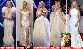 Holly willoughby arrives for the wedding of fearne cottongc images. It S Holly I Will Oughby Almost Every Gown The Star Wears On Tv Is A Dress From A Bridal Designer Daily Mail Online