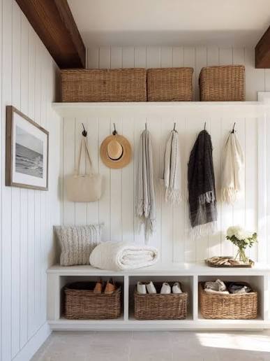 ✨ Mudroom Inspiration ✨ A well-designed mudroom can make everyday life so  much easier. From built-in storage and hooks for backpacks to benches for  taking off shoes, it's the perfect space to