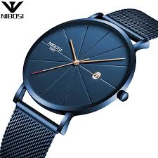 Nibosi Luxury Watches Men Blue Stainless Steel Ultra Thin Watches Men Classic Quartz Date Men S Wrist Watch Relogio Masculino Luxury Watches For Men Watches For Men Mens Sport Watches