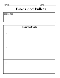 Boxes And Bullets Main Idea And Supporting Details Graphic Organizer The Teac Graphic Organizers Writing Graphic Organizers Main Idea Graphic Organizer Free