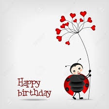 Cute Happy Birthday Pictures For Women Cute Ladybug With Red Flower Birthday Card Vector Illustration Royalty Free Cliparts Vectors In 2020 Happy Birthday Art Happy Birthday Cards Birthday Illustration