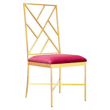 Fretwork Back Gold Leaf Chair With Pink Velvet Cushion Seat Height 18 5 Velvet Dining Chairs Dining Chairs Pink Dining Chairs