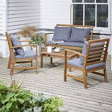 Honolulu Wooden 4 Seat Conversation Set Dunelm Garden Furniture Sets Garden Furniture Outdoor Furniture Sets