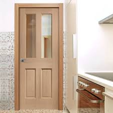 Fire Rated Malton Oak Door No Raised Mouldings Clear Glass 1 2 Hour Fire Rated Pintu
