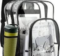 Nausear Transparenter Rucksack, strapazierfähig, groß, PVC, transparent,  Schwarz, 18"x14“x8", Transparent : Amazon.de