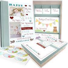 Buy Baby Memory Book W Keepsake Box 30 Monthly Baby First Milestone Stickers Gender Neutral First Year Scrapbook Journal Baby Photo Album For Boys Girls Online In Japan B07dccvj6g