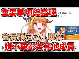 關於「赤井心」、「桐生可可」畢業的通知 感謝大家一直以來對hololive production的支持。 本次，hololive一期生所屬的「赤井心」、以及hololive四期生所屬的「桐生可 可」，由於個人原因，將於2020年10月19日(星期一)從女性團體hololive畢業，特此 通知。 Usgp3yruehhr2m