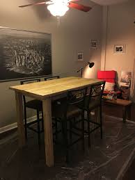 Diy Bar Height Farmhouse Table Lumber Supplies From Lowe S Cost About 100 Bar Height Dining Table Dining Room Table Set Bar Table