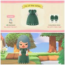 My First Time Making Clothes Here S My Lily Of The Valley Dress In 2020 Animal Crossing 3ds Animal Crossing Qr Animal Crossing