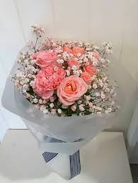This Is So Pinky Pink Roses Carnations Baby Breath So Lovely Our Contact Whatsapp Wechat 016 721 6822 Online Flower Shop Hand Bouquet Flower Shop