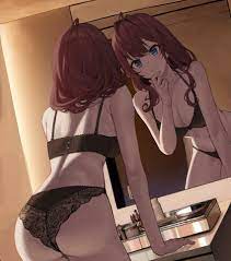 lingerie, underwear only, bra, lace-trimmed bra, underwear - Anime R34