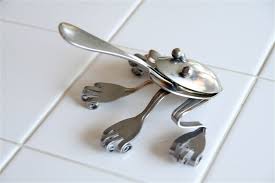 Welded Spoon And Fork Frog Cutlery Art Metal Art Welding Art