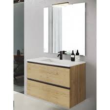 Intégrez à la fois le style contemporain et l'esprit exotique dans votre salle de bain avec ce meuble suspendu en bois massif teck et sa vasque en terrazzo noire. Meuble Granada Et Evier 80 Cannelle Noir Poignee 2 Tiroirs Suspendus Azulejos Sola Magasin De Carreaux Et Revetements De Sol