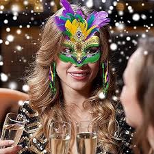 Amazon.com: Wittocs Mardi Gras Mask with Feathers Women Feather Masquerade  Masks Halloween Cosplay Costumes Venetian Party Halloween Costumes Party  Favors : Clothing, Shoes & Jewelry