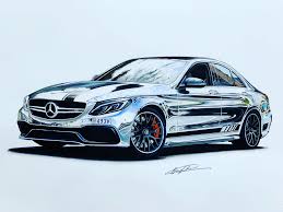 Mercedes C63 S Amg Chrome By Donze093 Super Cars Car Drawings Car Art