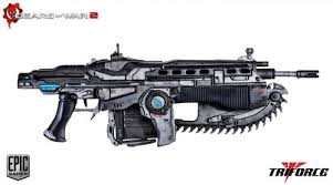 The chainsaw is equipped to the 'lancer' gun, and can be revved by pressing and holding down the b button on your xbox 360 control. Pin On Weapon Designs